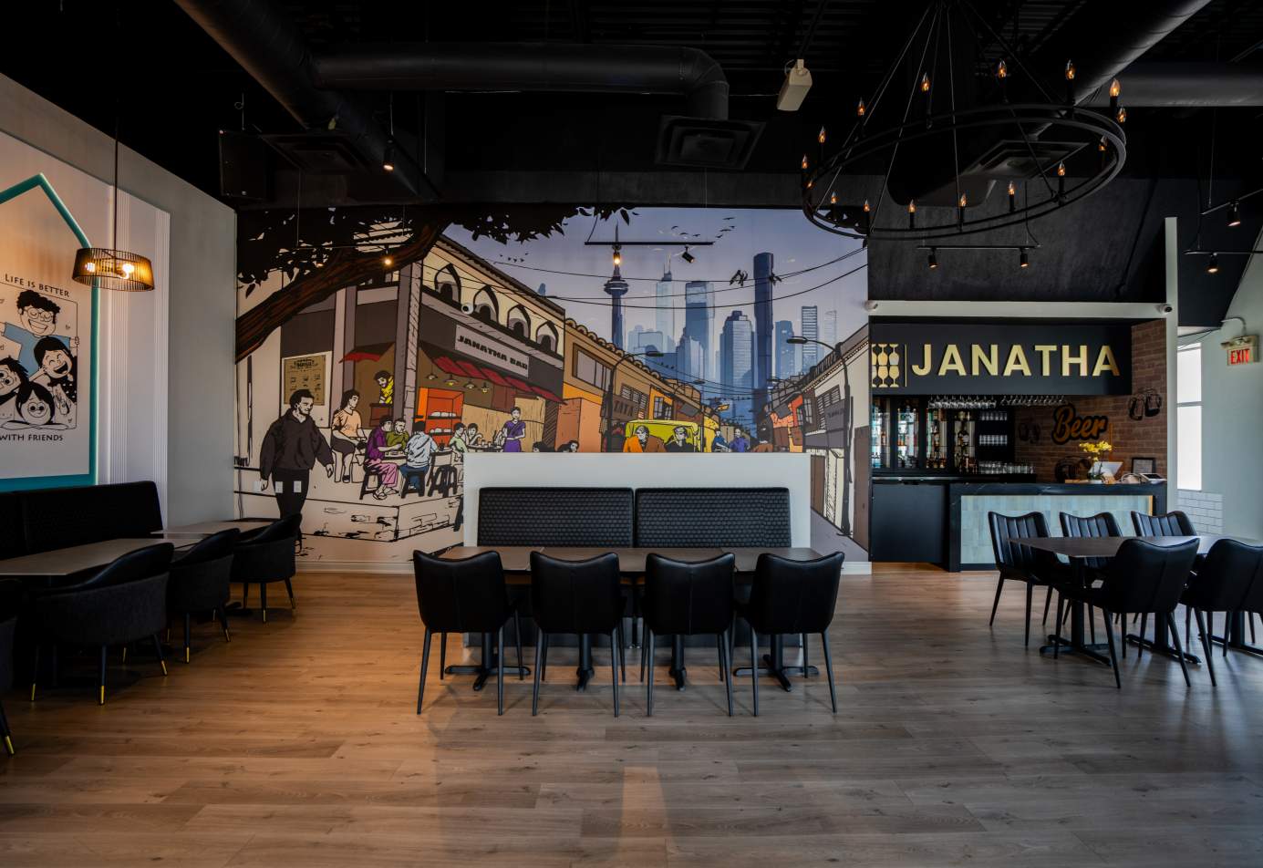 Janatha Bar — commercial interior project in Scarborough, ON